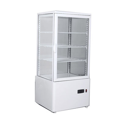 Convenience Store Vertical 4 Flat Glass Countertop Display Chiller